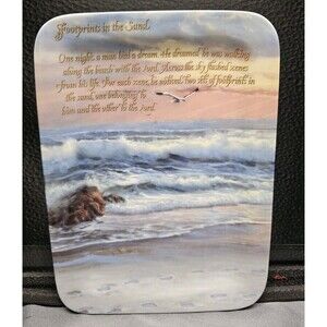 Walking with The Lord Footprints In The Sand Plate Table Top or Wall S Rickert